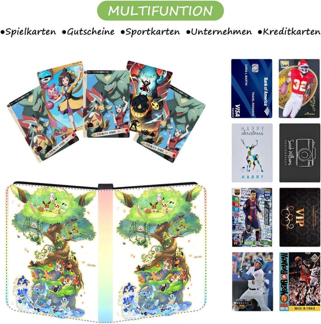 Detalle de Sammelalbum Groß für Karten – 50 Seiten, Kapazität für 900 Karten, wasserfester 9-Pocket-Ordner