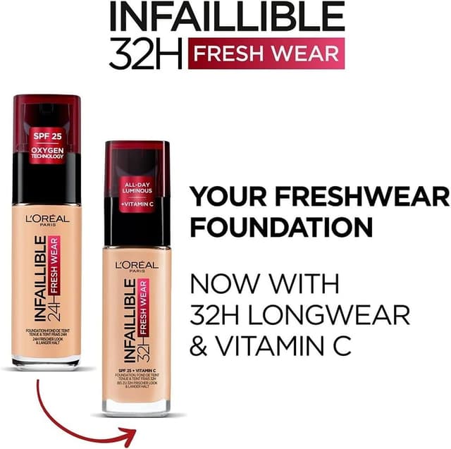 Detalle 2 de L'Oréal Paris Fresh Wear Base 145 Beige Rosé