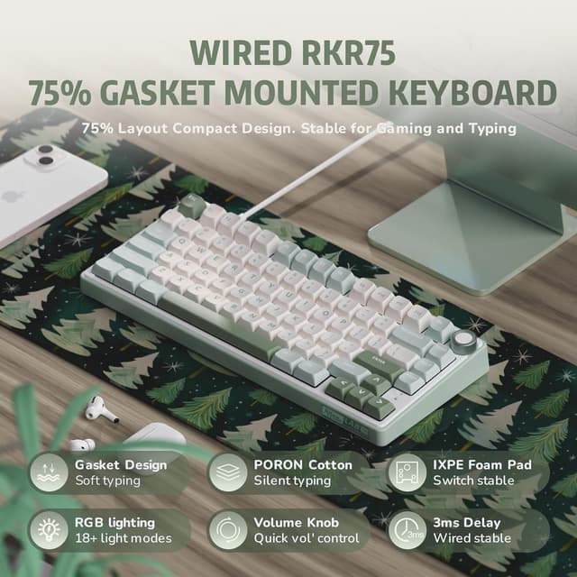 Detalle 1 de RK Royal Kludge R75 75% mechanical keyboard ⌨