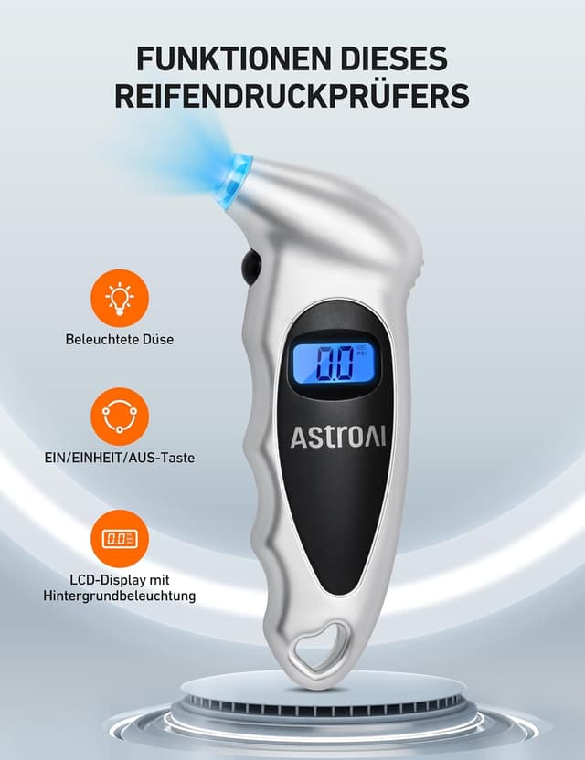 Thumbnail 3 de AstroAI Reifendruckprüfer 0–150 PSI