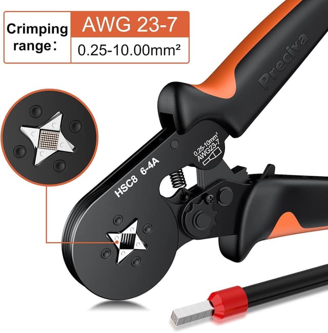 Detalle de Pince à sertir 0,25–10 mm² avec 2 000 cosses à viroles (Preciva, AWG23-7)