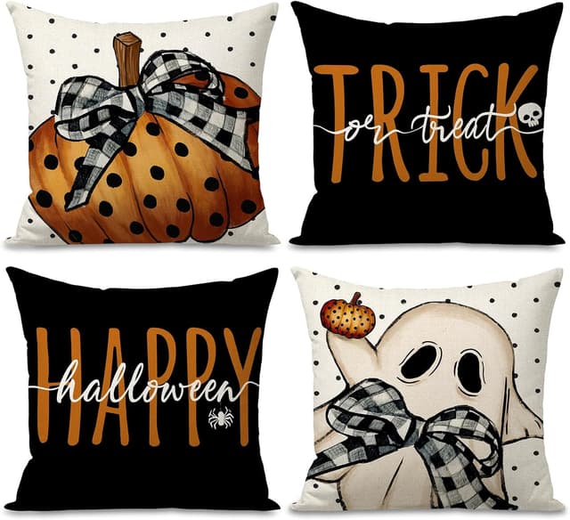 Imagen de FUYUCHEN Happy Halloween Pillow Covers 18x18 in 🎃 en OfertitasTOP
