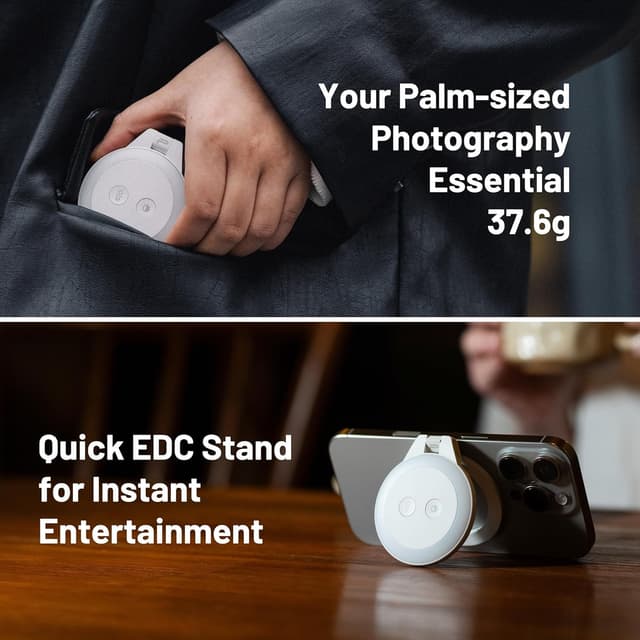 Detalle de PGYTECH MagGlow : lampe d’appoint magnétique pour téléphone, anneau LED MagSafe (gris brume)