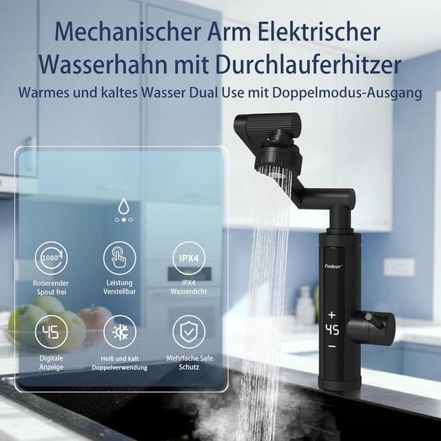 Detalle de Wasserhahn mit Durchlauferhitzer 230 V