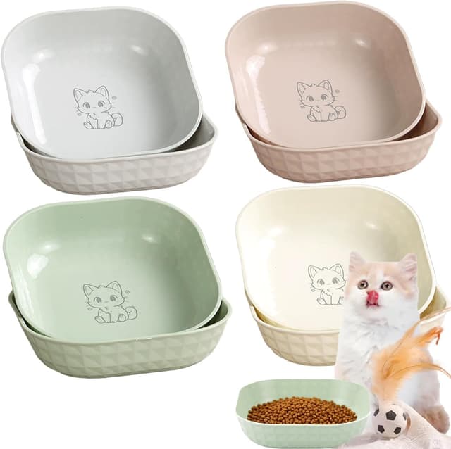 Detalle de 10er Set flache Katzennäpfe aus PP