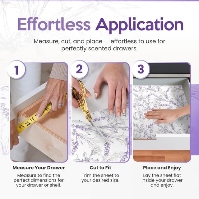 Detalle 2 de Linda's Essentials Lavender drawer liners