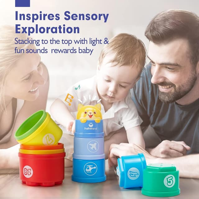 Detalle de hahaland Giochi Bambini Cubi impilabili 10 pezzi