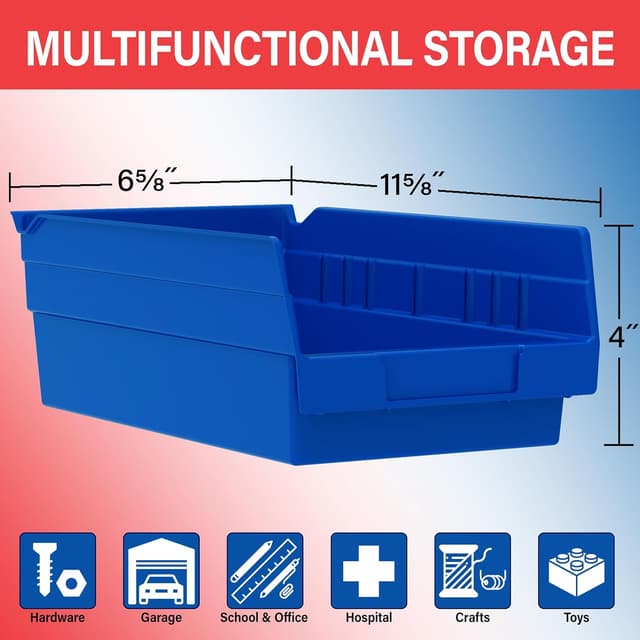 Detalle de Akro-Mils 30130 shelf storage bins, 12-pack
