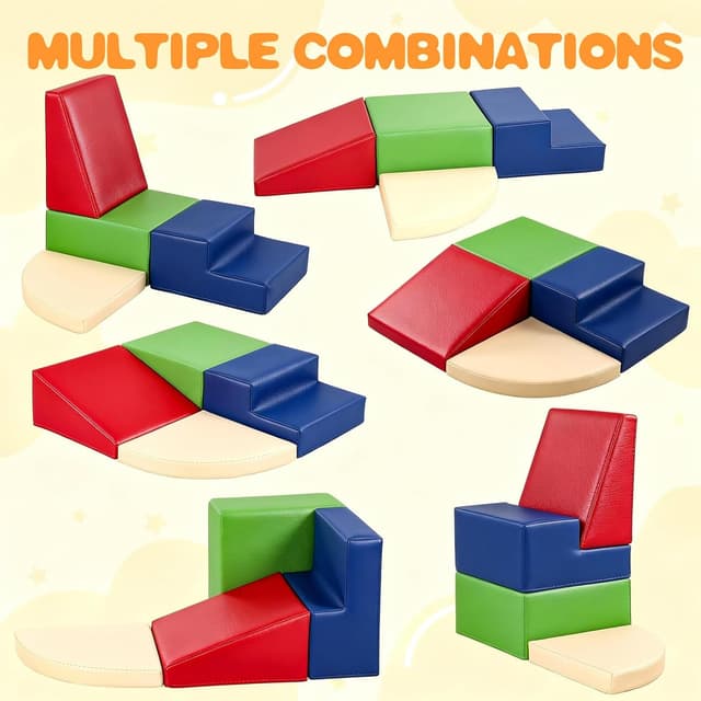 Detalle 2 de Sumbababy Soft Climbing Blocks for Toddlers (Waterproof PU Leather) — 4-Piece Indoor & Outdoor Play Set