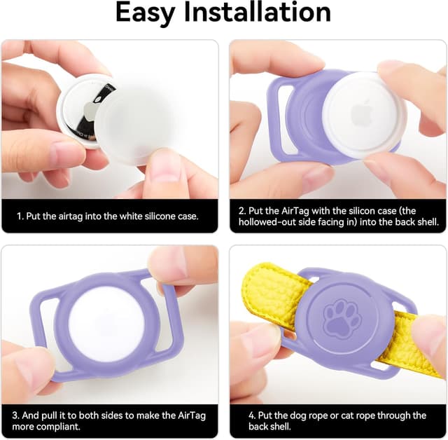 Detalle de Citymore support de collier AirTag pour chien et chat (lot de 2) en silicone étanche