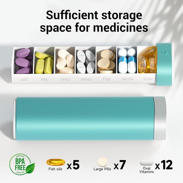 Detalle de Betife 7 day travel pill organiser 6.5 in