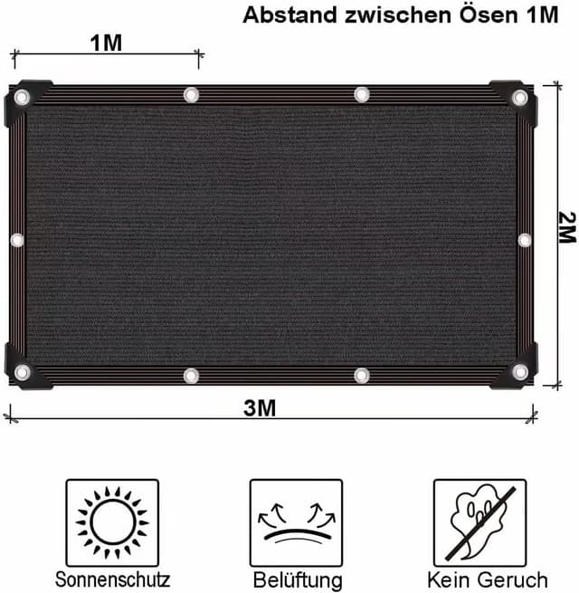Thumbnail 4 de Toldo Vela 3x4m Impermeable Poliéster UV para Terraza ☀