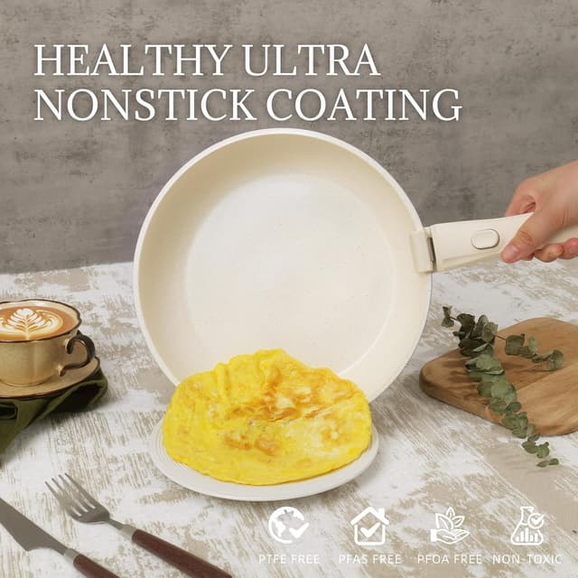 Detalle de Coicur Ceramic 8Pc Cookware Set 70% Space Saver