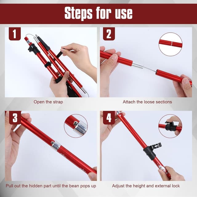 Thumbnail 4 de VINATO Bastones de Senderismo Plegables 2 Unidades