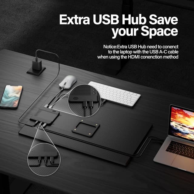 Detalle 2 de Setclod 23.8" Large Portable Monitor (1080P FHD, 100Hz, IPS) with USB Hub & Detachable Stand