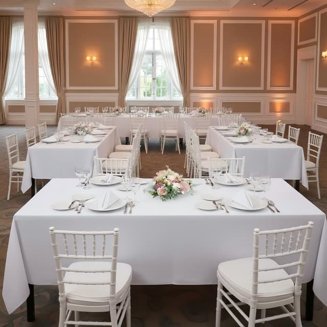 Detalle 2 de Sancua 60 x 102 Inch White Tablecloth 2 Pack 📐 (but must be one line and one emoji for product category).