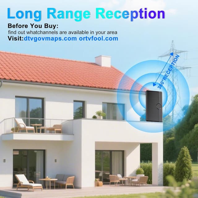 Thumbnail 4 de 2025 Indoor Outdoor TV Antenna 360° Reception