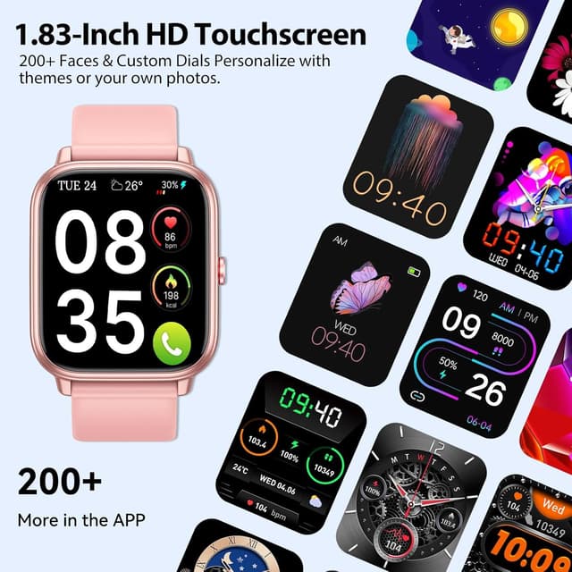 Thumbnail 3 de Smartwatch cardio 1,83 pouce IP68 rose