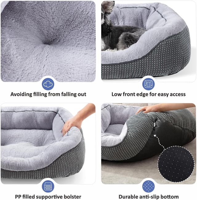 Thumbnail 6 de INVENHO Medium Dog Bed (30"x24"x9") — Washable Orthopedic Rectangle Pet Bed with Anti-Slip Bottom