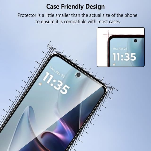 Detalle de Pollachi Verre trempé pour Motorola Moto E15/G05 (lot de 3) – Dureté 9H, sans bulles