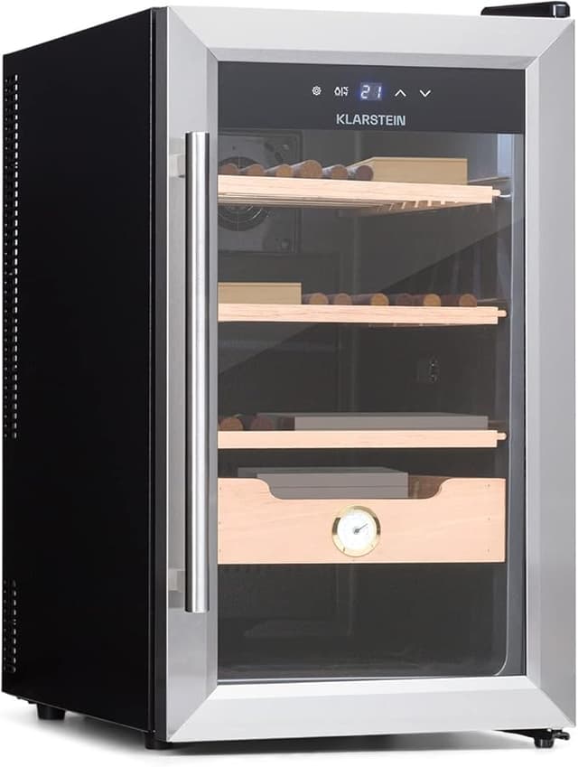 Detalle de Klarstein El Presidente Humidor de Puros con Luz y Cristal 🥃