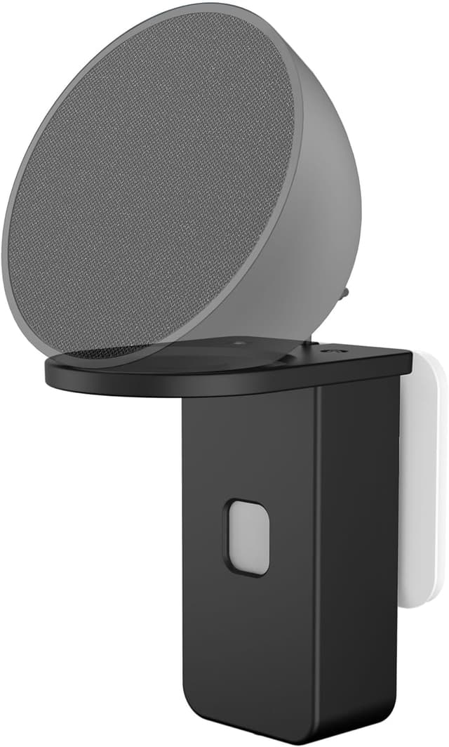 Detalle de Cozycase Steckerhalterung für Dot, Pop und Google Nest Mini – platzsparende Wand-/Wall-Ständer-Lösung mit Kabelmanagement (Schwarz)