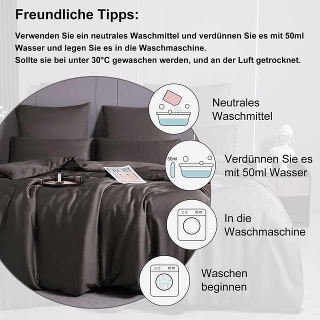 Detalle 2 de MH MYLUNE HOME Lyocell Bettwäsche-Set 135x200