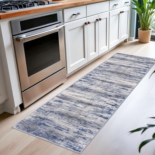 Detalle 2 de KOZYFLY Modern Abstract Washable Rug Runner (2x6) for Hallways, Entryways & More