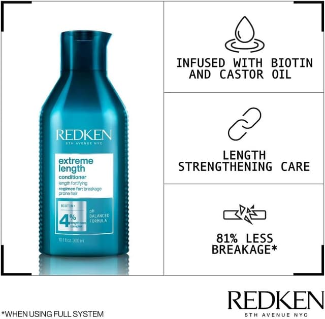Detalle de REDKEN Conditioner (Biotin & Castor Seed Oil) Extreme Length – 300 ml