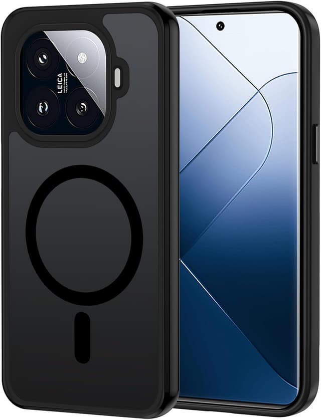 Detalle de XTCASE Cover magnetica per Xiaomi 15T Pro / Ultra sottile con retro traslucido opaco e protezione antiurto, nero