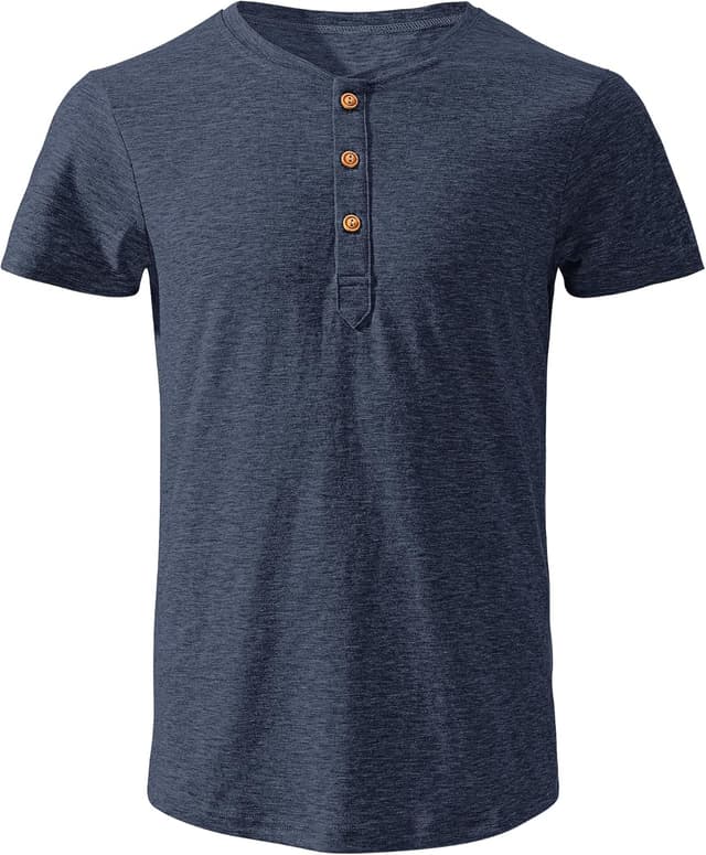 Detalle 2 de TARAINYA Henley Shirt für Herren Baumwolle