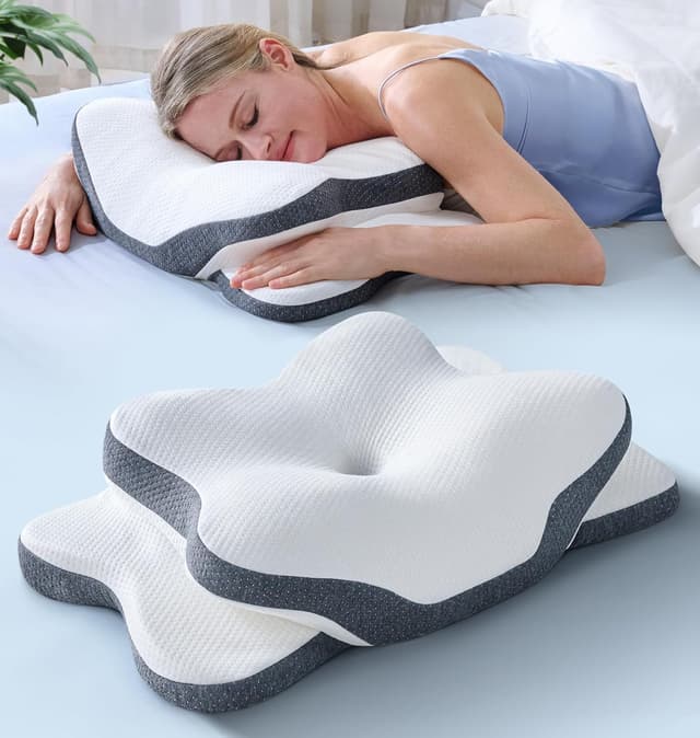 Detalle de 5X Pain Relief Cervical Neck Pillow (Ergonomic Cooling Memory Foam) for Neck Support