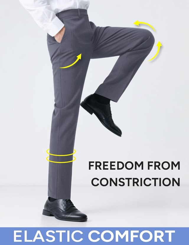 Detalle de RainbowDate Men’s Stretch Suit Slim Fit 3-Piece (Jacket, Vest, Pants) with Adjustable Waist