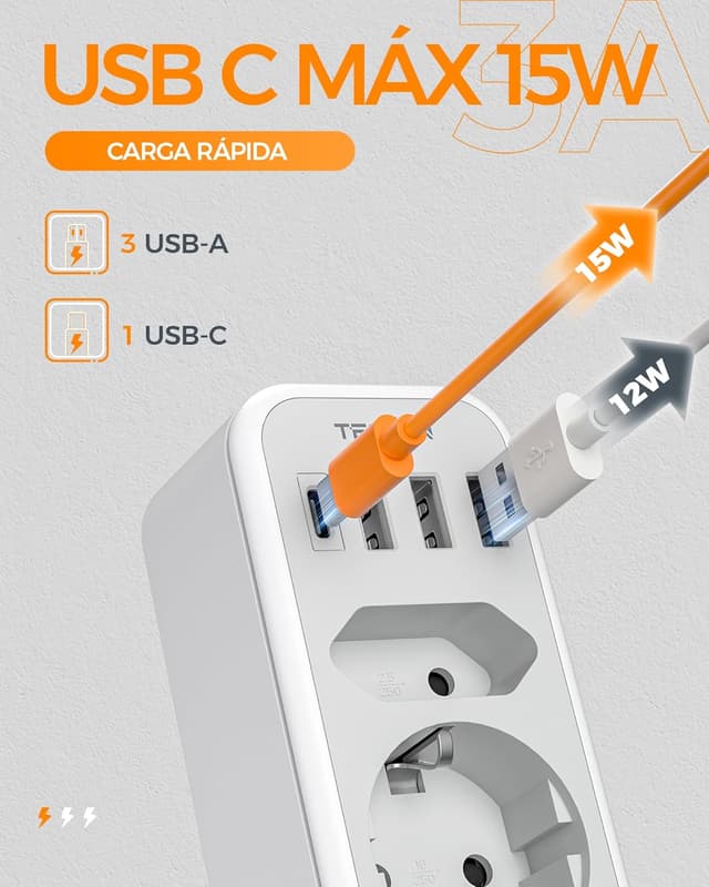 Thumbnail 4 de TESSAN Adaptador Enchufe Suiza 2500W