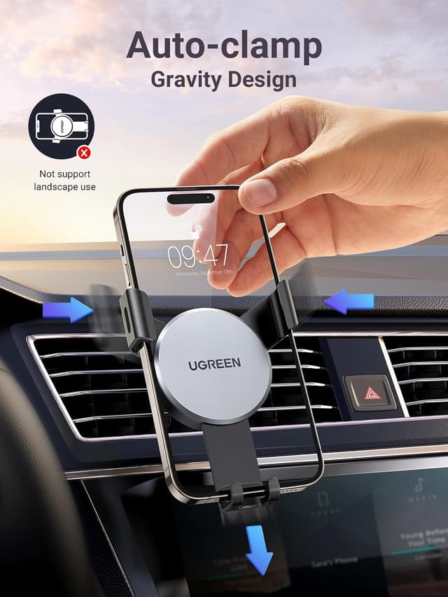 Detalle de UGREEN Car Phone Holder Gravity Mount for iPhone
