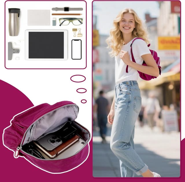 Thumbnail 6 de AOTIAN Mini-Rucksack für Mädchen und Damen mit 7 Litern – leichter Daypack in Nylon/Polyester