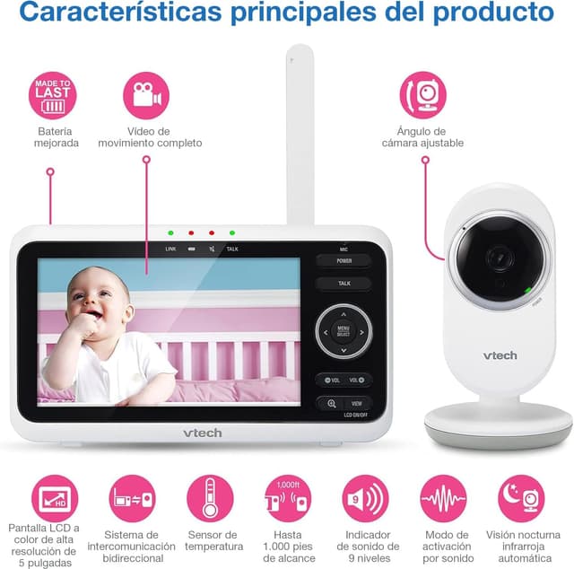 Thumbnail 2 de VTech VM350 monitor de bebé 5" 📷
