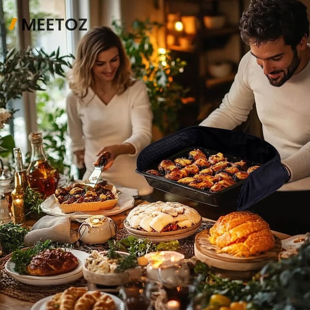 Thumbnail 6 de MEETOZ oven gloves 260°C heat resistant