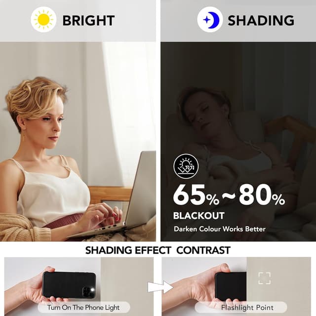 Detalle de Deconovo lot de 2 rideaux occultants thermiques anti-froid 140 x 230 cm, double rideau isolant beige