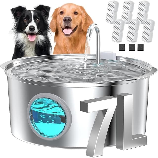 Detalle de GROOKPET Stainless Steel Dog Water Fountain 7L