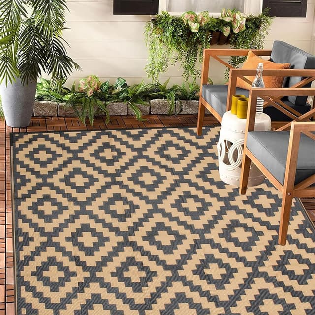 Detalle de Enipate Outdoor Rug for Patios, 4x6ft