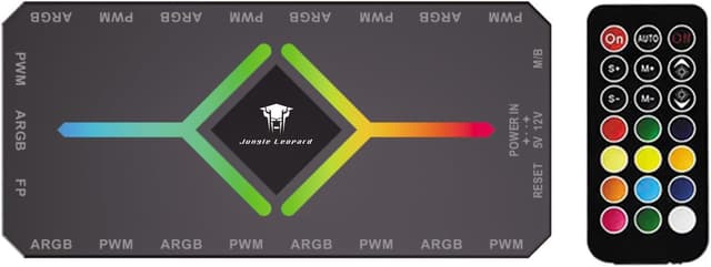 Detalle de TZMRIT 2-in-1 ARGB/PWM Fan-Hub mit Controller und Magnet-Sockel