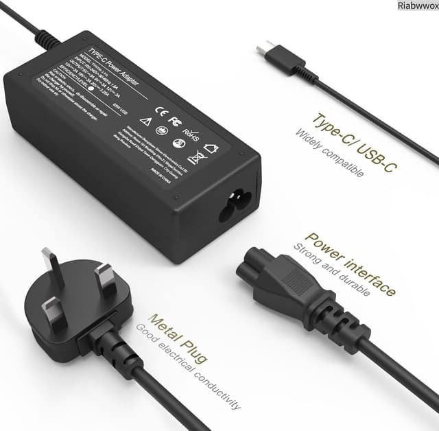 Detalle 2 de Riabwwox Universal 65W USB C Laptop Charger