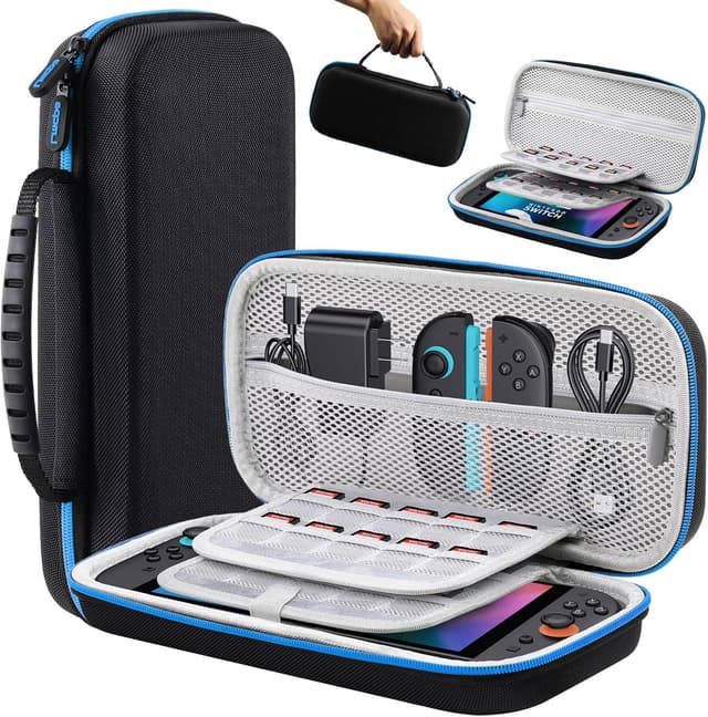 Detalle de Lmcpa Pochette Housse EVA pour Nintendo Switch 2 2025 avec étui rigide et 20 cartouches