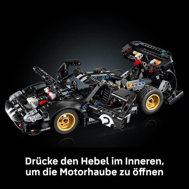 Detalle de LEGO Technic 1966 Ford GT40 MKII Rennwagen (Modell 42223) mit Lenkung und V8-Motor