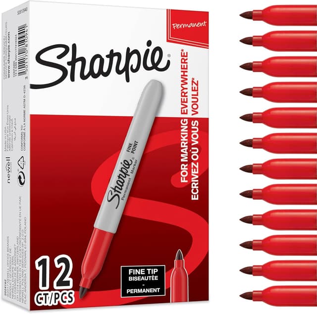 Detalle de Sharpie Permanent Markers Red ink 12 pack