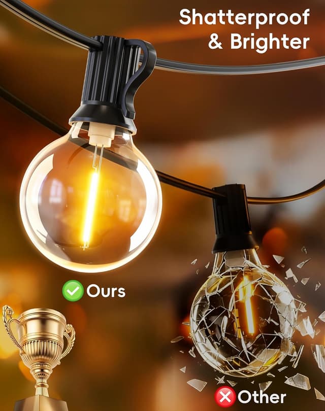 Detalle de Outdoor string lights 9M mains powered 30ft