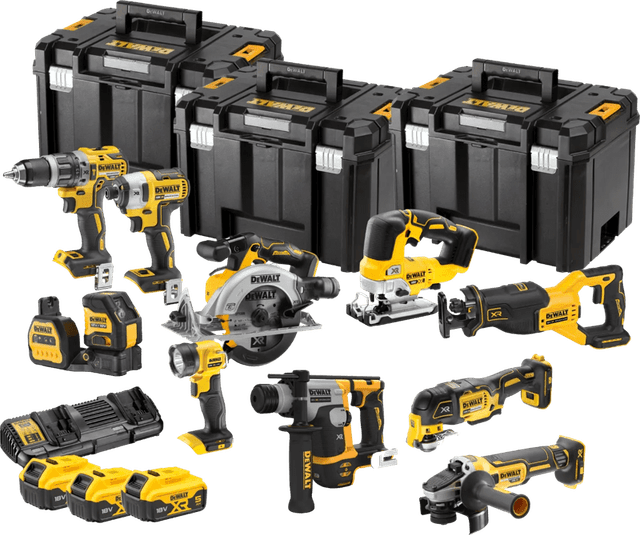 DeWalt DCK1012P4T-QW Kombiset mit 10 Maschinen