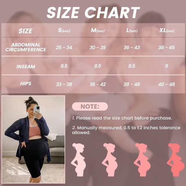 Thumbnail 6 de QGGQDD Maternity Biker Shorts Over Belly High Waisted