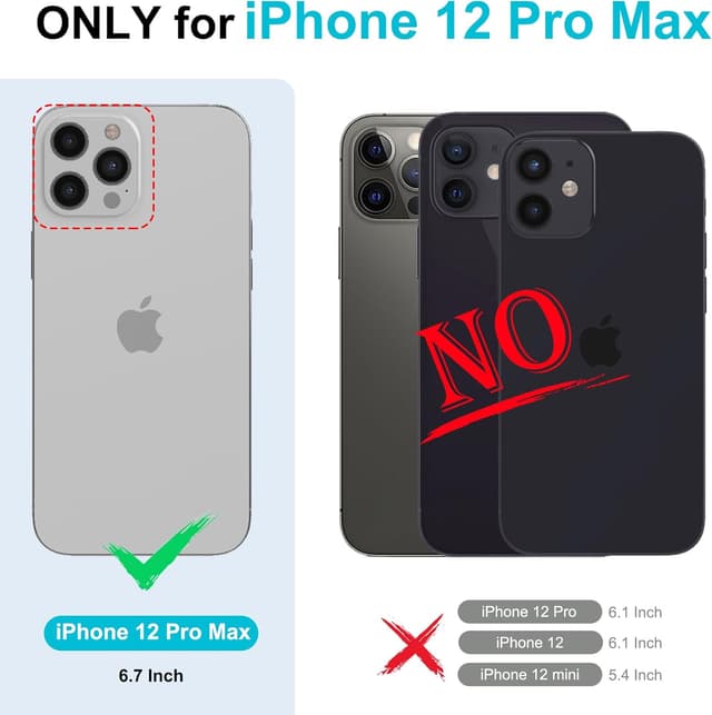 Thumbnail 6 de Kuafcase iPhone 12 Pro Max wallet case with 4 card slots, magnetic closure and kickstand (Black)